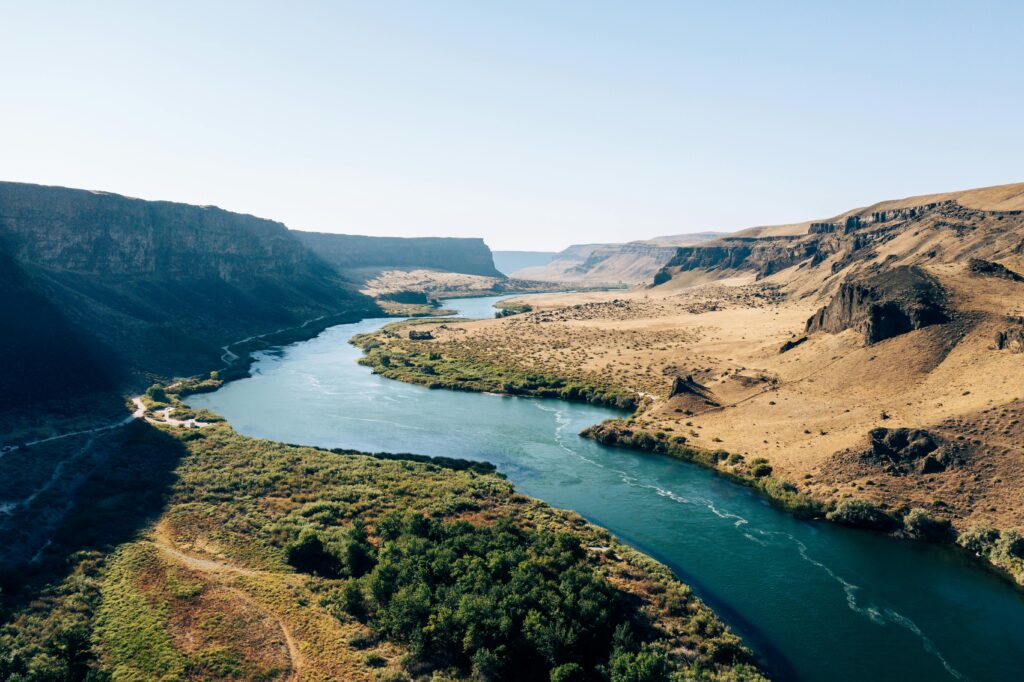 Natural landscape with river and canyon